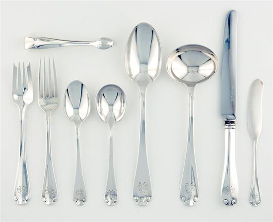 Appraisal: Tiffany Co sterling flatware service circa Flemish pattern engraved with