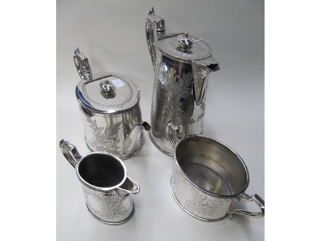 Appraisal: Four piece silver plated tea service