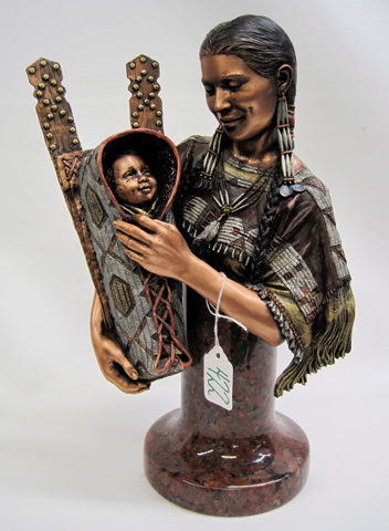 Appraisal: C A PARDELL POLYCHROME METAL SCULPTURE titled Our Life Our