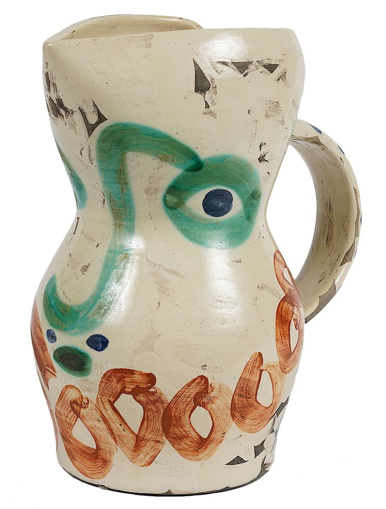 Appraisal: Picasso Madoura Pitcher Visage Aux Cercles Pablo Picasso Spain -