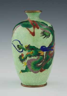 Appraisal: A Miniature Ginbari Cloisonne Vase Meiji Period Tapered ovoid vase