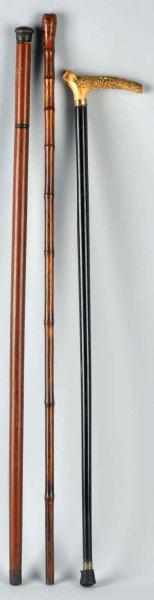 Appraisal: Lot of Antique Walking Stick Canes Includes one mechanical cane