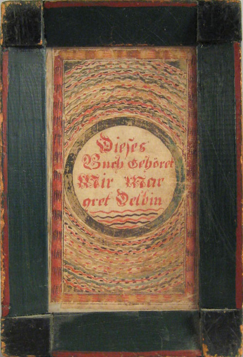 Appraisal: Southeastern Pennsylvania watercolor fraktur bookplate for Margret Delb early th