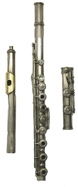 Appraisal: Fine French silver flute with gold lip plate by Louis