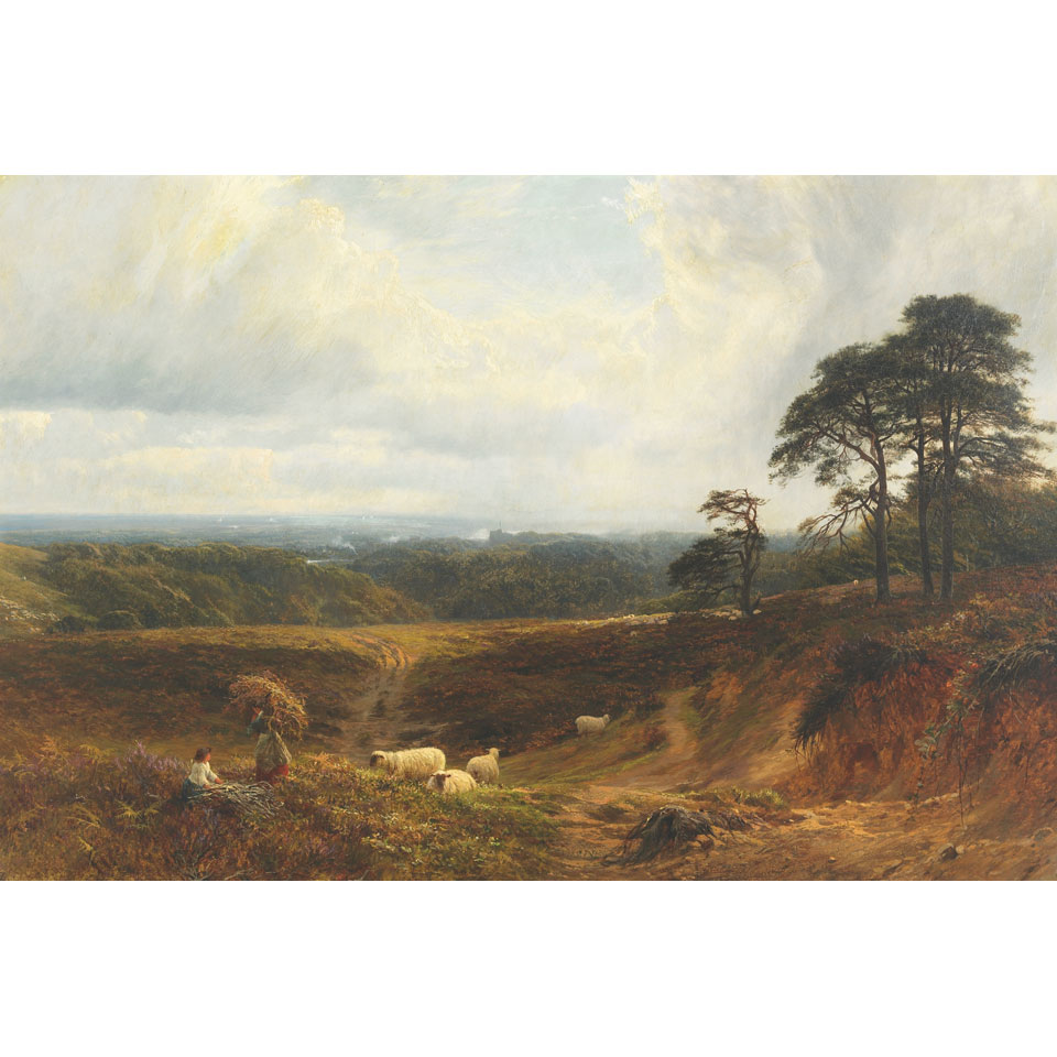 Appraisal: George Vicat Cole - British A SURREY LANDSCAPE Oil on