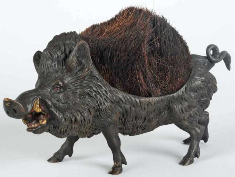 Appraisal: Vienna Bronze Wild Boar Ink Wipe Fantastic detail and all