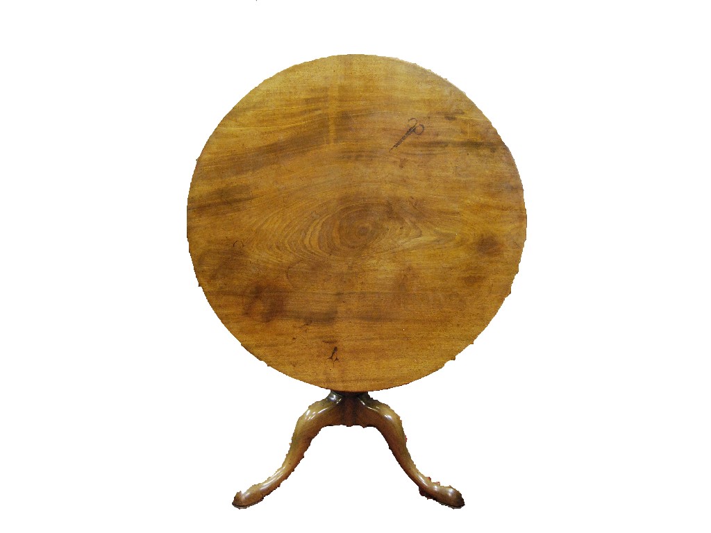 Appraisal: George III mahogany tip-top supper table the single piece circular