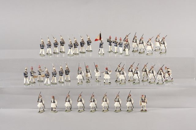 Appraisal: Lot of figures representing Greek Evzones and Austrian Infantry repainted