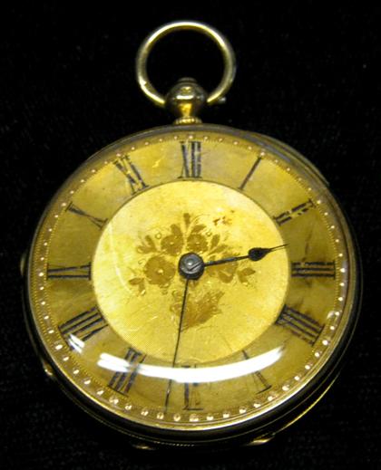 Appraisal: Lady's English karat yellow gold open face pocket watch Grangergranger