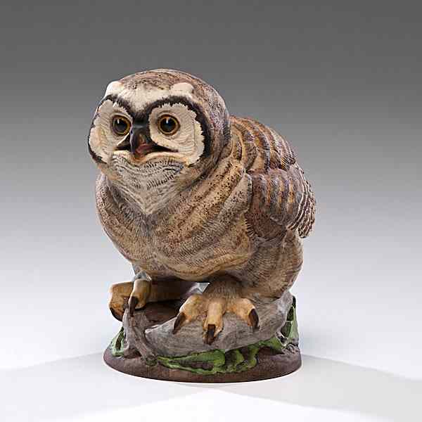 Appraisal: Boehm Fledgling Great Horned Owl American A painted porcelain Boehm