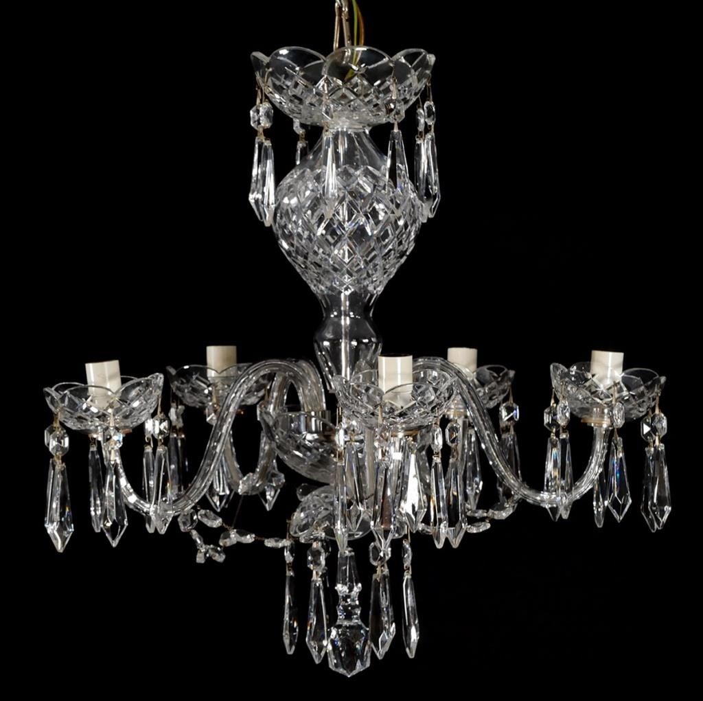 Appraisal: Signed light chandelier by Waterford Measures tall Excellent condition with