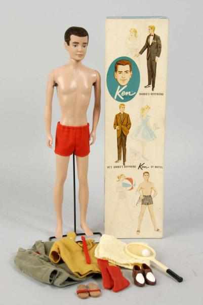 Appraisal: Boxed No Ken Doll by Mattel Description First doll with