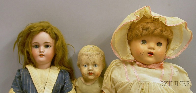 Appraisal: Simon Halbig Bisque Doll and Two Composition Dolls early th