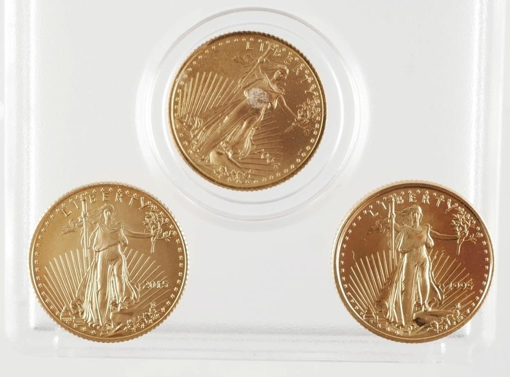 Appraisal: US Gold Eagle coins oz Fine Gold Dates Designer Augustus