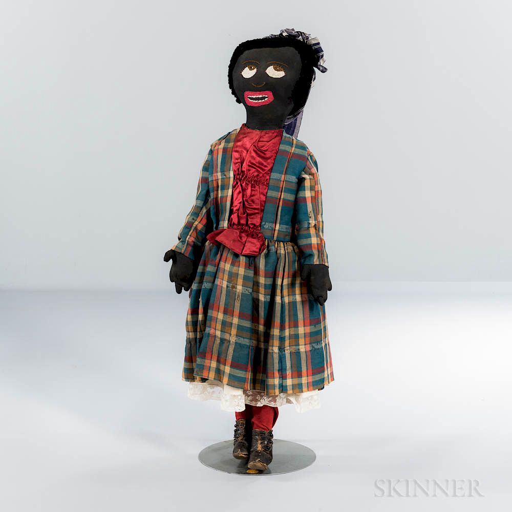 Appraisal: Large Folk Art Black Girl Doll Large Folk Art Black