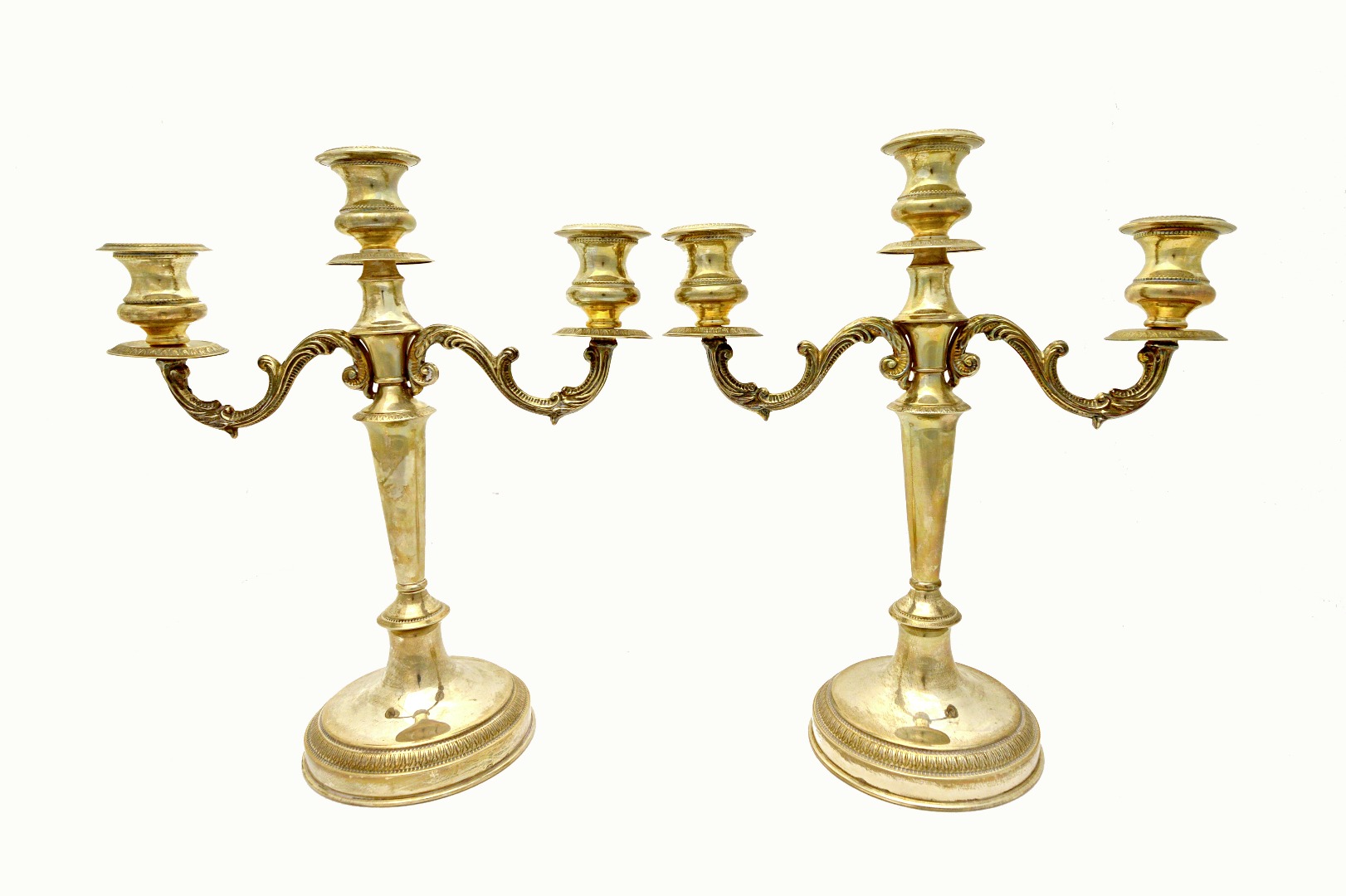 Appraisal: A pair of Greek silver three light candelabra by Lalaounis