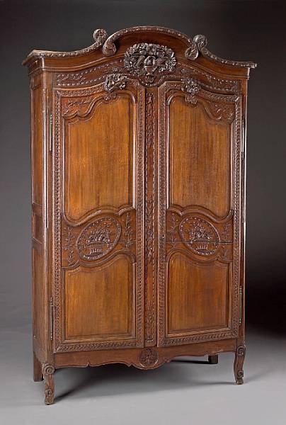 Appraisal: A Louis XV oak armoire third quarter th century The