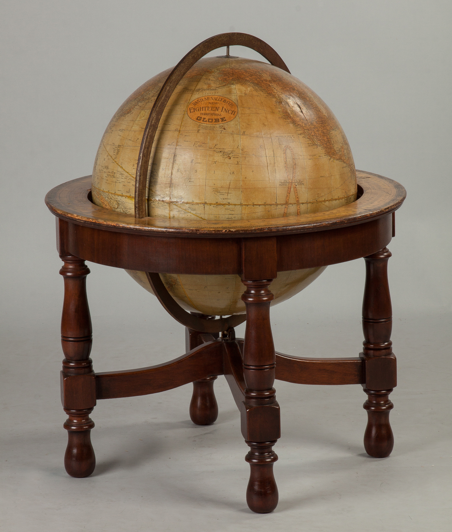 Appraisal: Rand McNally and Co Terrestrial Globe Late th century Mahogany