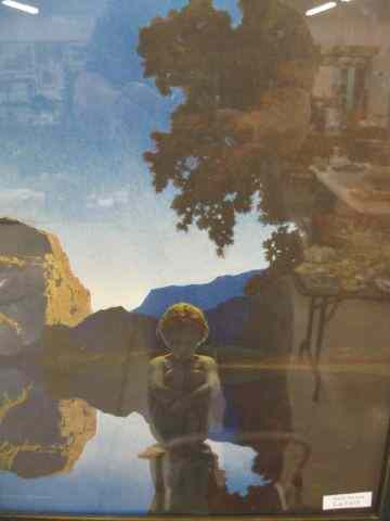 Appraisal: Maxfield Parrish Print nude seated on rock '' x ''