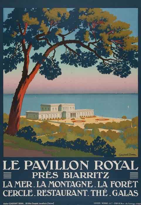 Appraisal: CONSTANT-DUVAL LE PAVILLON ROYAL BIARRITZ lithograph in colours printed by