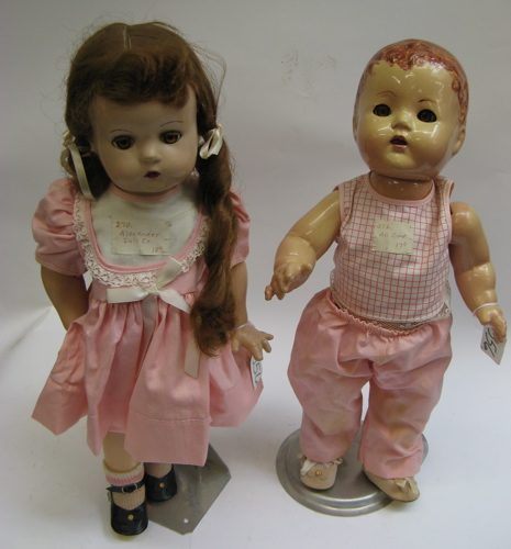 Appraisal: TWO AMERICAN ALL COMPOSITION DOLLS Madame Alexander girl doll in