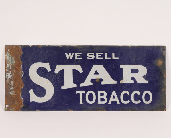 Appraisal: Double-sided porcelain sign Star Tobacco H x L Small areas