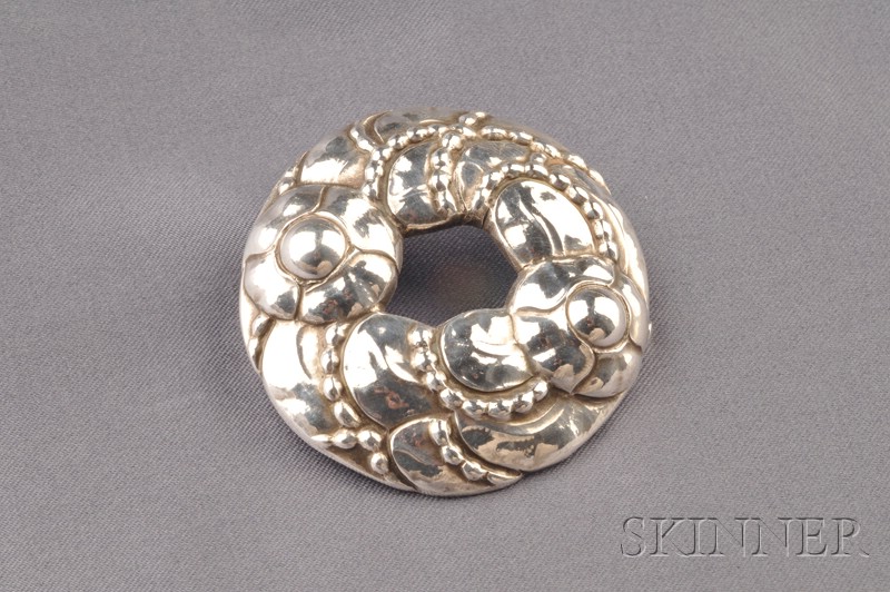 Appraisal: Sterling Silver Brooch Georg Jensen Denmark - mark no designed