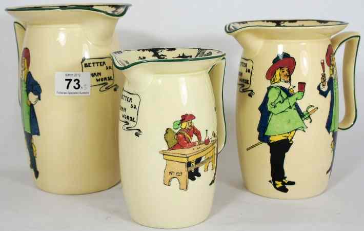 Appraisal: Royal Doulton Musketeer Seriesware Set of Three Graduated Jugs tallest