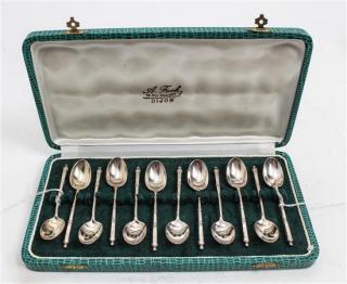 Appraisal: A Set of Twelve French Silver-Plate Coffee Spoons Societe Francaise