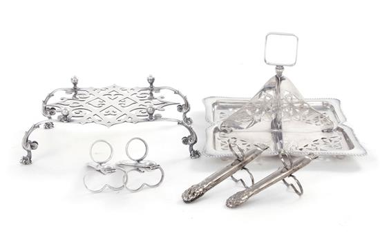 Appraisal: Continental silver and plated tablewares silver stand marked crown over