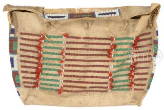 Appraisal: TH CENTURY PLAINS CHEYENNE TIPI BAG Blocked geometric design with