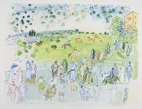 Appraisal: RAOUL DUFY Ascot Color lithograph after x mm x inches