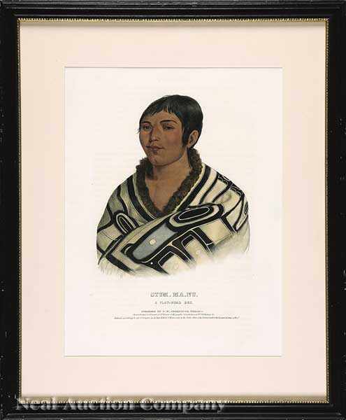 Appraisal: McKenney Hall Publishers Stum-Ma-Nu hand-colored lithograph from Indian Tribes of