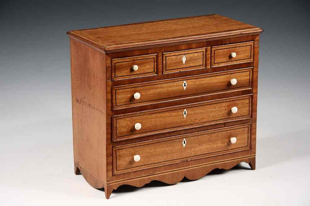 Appraisal: MINIATURE CHEST OF DRAWERS - Ca - Miniature Chest of