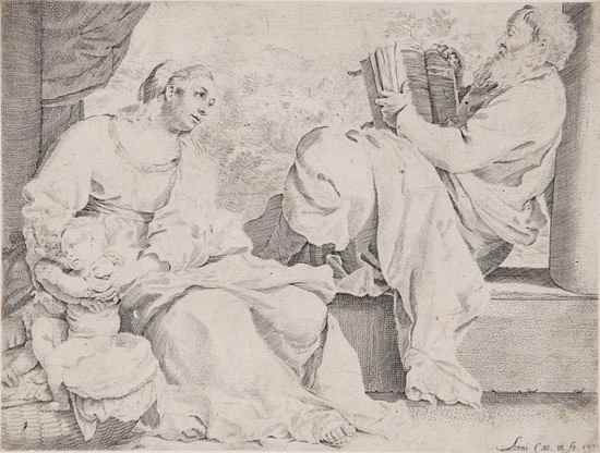 Appraisal: Annibale Carracci Holy Family with St John the Baptist etching