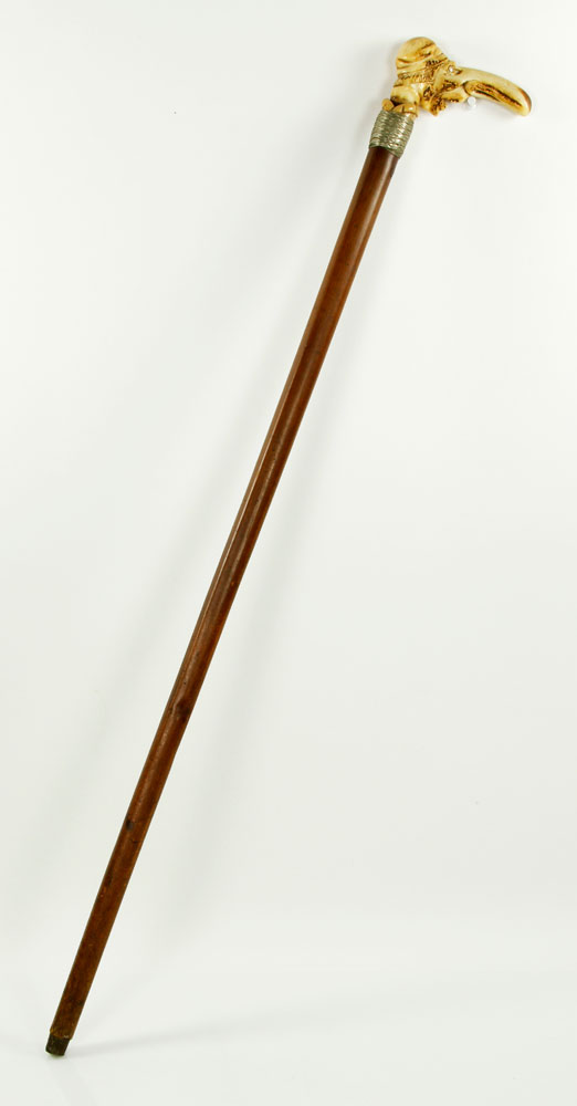 Appraisal: - Bone-Handled Walking Stick Walking stick with bone handle Provenance