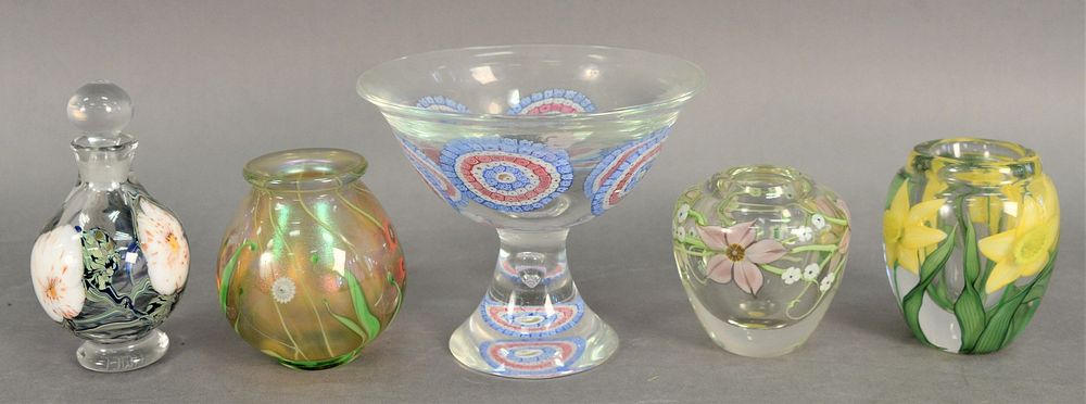 Appraisal: Five Piece Group of Murano Glass to include a Lundberg