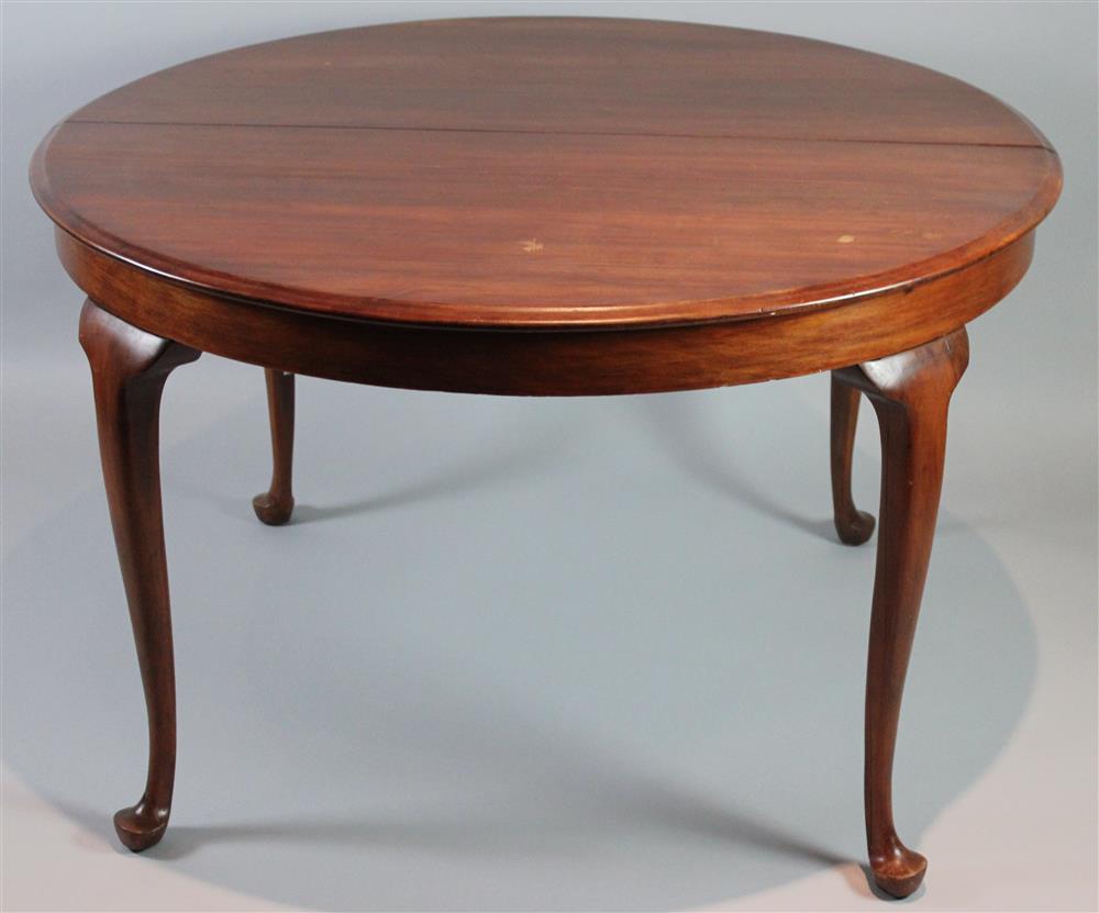 Appraisal: QUEEN ANNE STYLE CHERRY CIRCULAR TABLE WITH THREE LEAVES having