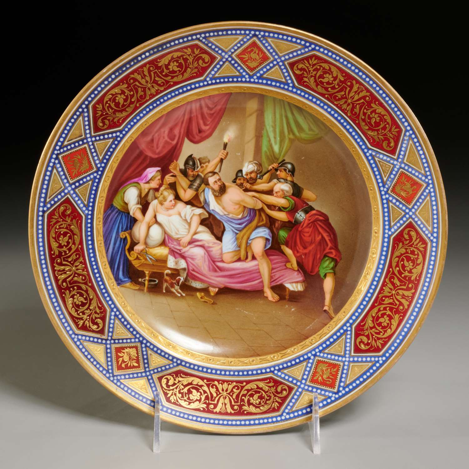 Appraisal: ROYAL VIENNA CABINET PLATE SAMSON DELILAH th c Austrian hand