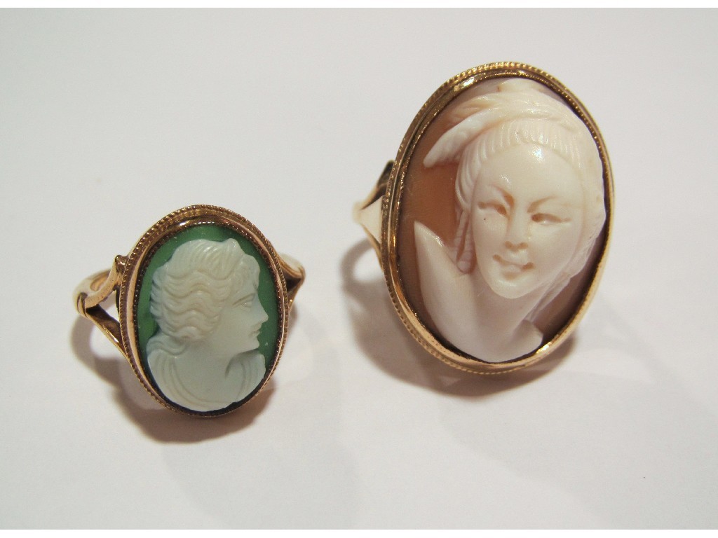 Appraisal: Lot comprising a ct gold mounted shell cameo of a