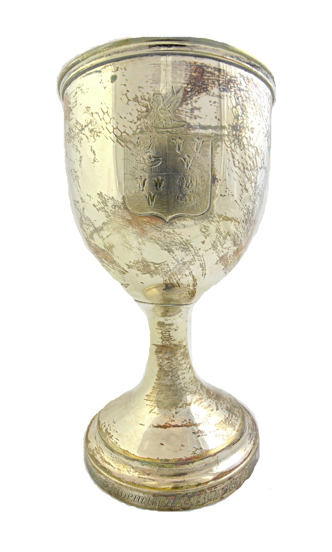 Appraisal: A Victorian silver goblet engraved with a shield and a