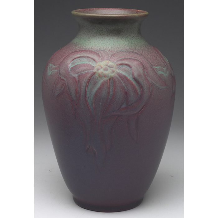 Appraisal: Rookwood vase large form in a matte glaze carved and