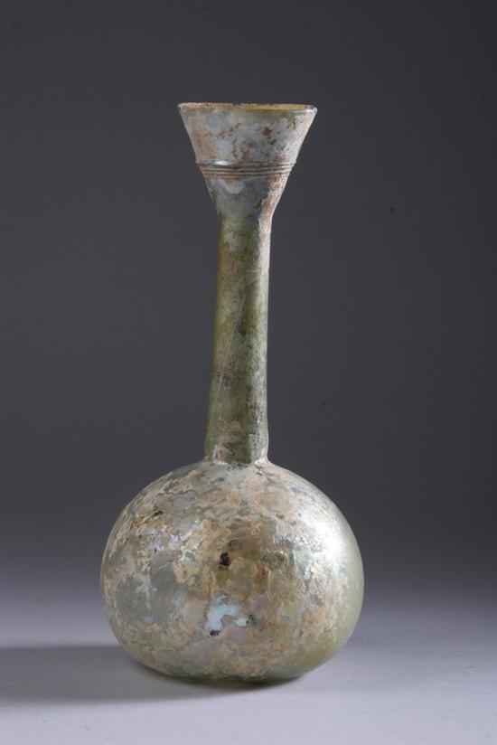 Appraisal: ROMAN IRIDESCENT GLASS BOTTLE Circa AD Globular body elongated neck