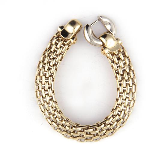 Appraisal: Italian gold mesh bracelet K gold hollow mesh L and