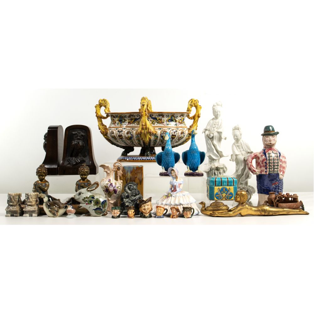 Appraisal: DECORATIVE ITEMS ASSORTMENT items including Royal Doulton Day Dreams figurine