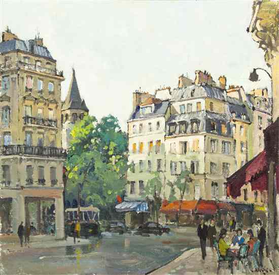 Appraisal: Constantine Kluge French - Le Carrefour St Germain oil on