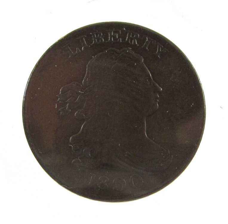 Appraisal: U S DRAPED BUST HALF CENT copper grams mm