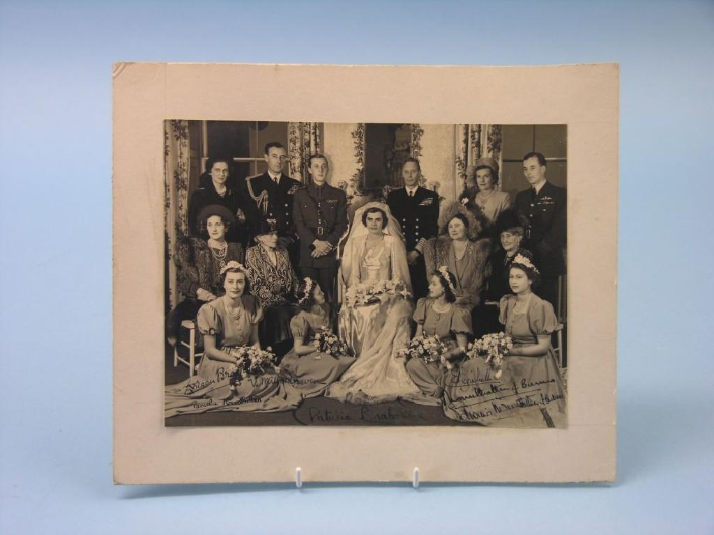 Appraisal: A signed wedding group portrait photograph Mountbatten-Brabourne th October identifiable