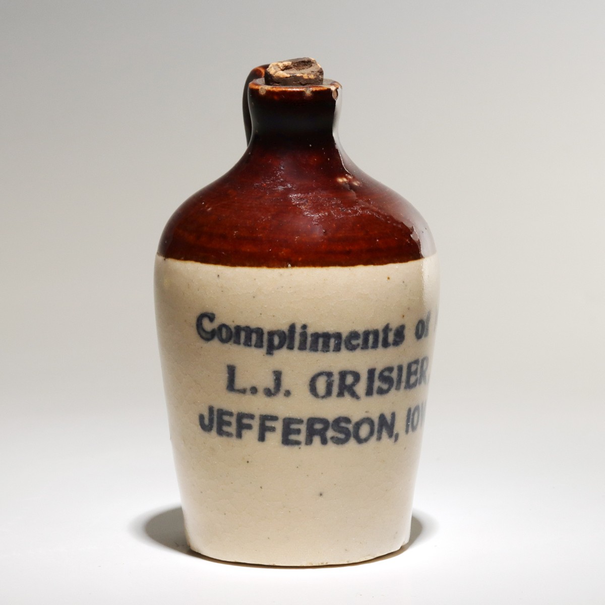 Appraisal: JEFFERSON IOWA STONEWARE MINI JUG