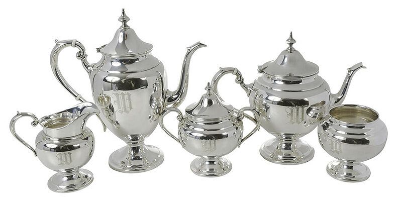 Appraisal: Gorham Five Piece Sterling Tea Service American mid th century